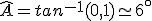 \widehat{A}=tan^{-1}(0,1)\simeq 6^{\circ}